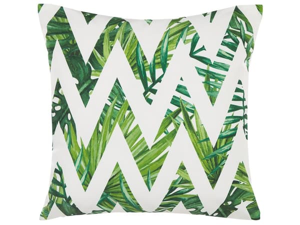 Ulkotyynysetti vihreä/valkoinen polyesteri 45 x 12 x 45 cm siksak-kuvio 2 kpl setti moderni tyyli