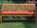 Miniatyrbillede 2 af 7: Udendørs sædepude Rød polyester Vandafvisende bænkpude 152 x 54 cm Have