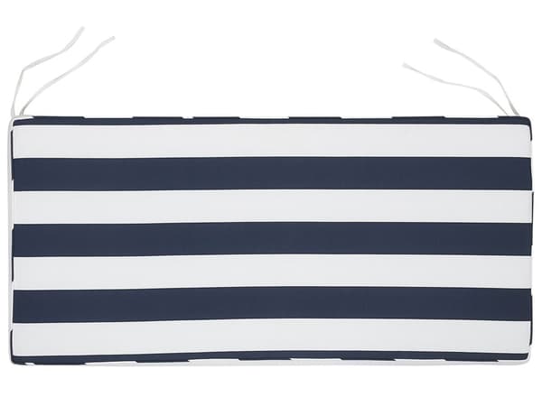 Udendørs sædepude Blå og hvid polyester Vandafvisende stribet bænkpude 152 x 54 cm Have