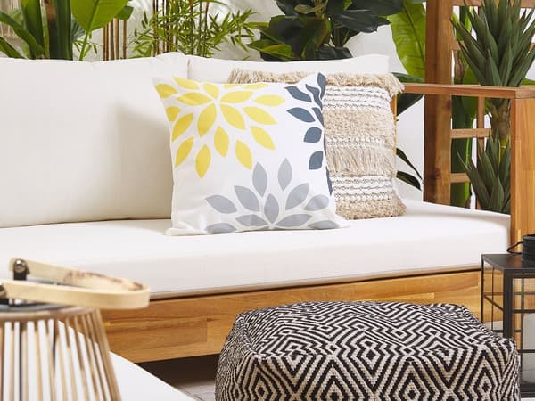 Havepuder Multifarvet Polyester 45 x 45 cm Små Firkantede Pyntepuder til Have Vandtæt Design med Blomstermønster til Sofa Soveværelse