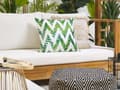 Miniatyrbillede 2 af 7: Pyntepuder Hvid og Grøn Polyester 45 x 45 cm ZigZag Chevron Blomstermønster Moderne til Haven Stuen Sengen Udendørs Indendørs Design