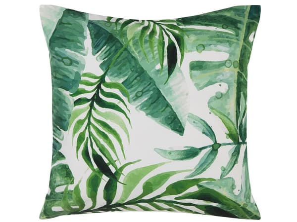 Ulkotyyny vihreä/valkoinen polyesteri kangas 2 kpl setti 45 x 45 cm neliö vedenpitävä lehtikuvio
