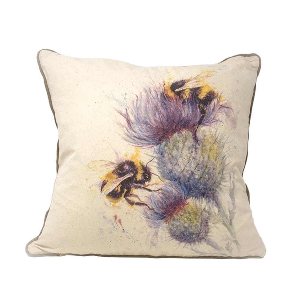 Jane Bannon Bees On Thistle Feather Filled Cushion