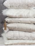 Miniatyrbillede 4 af 7: Pyntepudesæt 2 stk Lys Beige Polyester 45x45 cm Moderne Design Firkantet Pyntepuder Pyntepude Pude Sæt