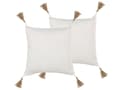 Miniatyrbillede 1 af 7: Pyntepudesæt 2 stk Lys Beige Polyester 45x45 cm Moderne Design Firkantet Pyntepuder Pyntepude Pude Sæt