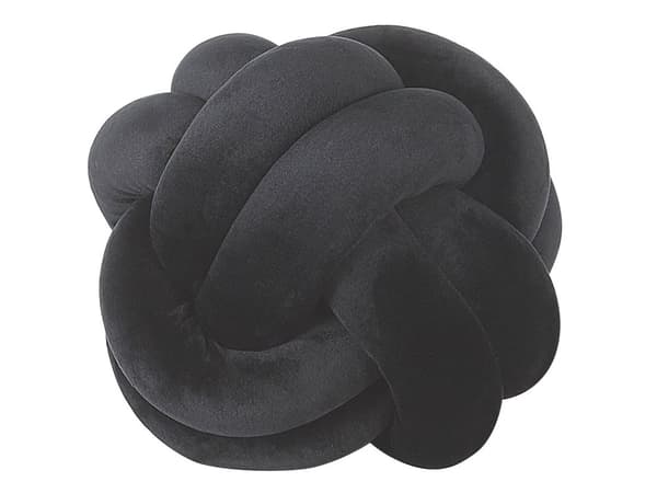 Pyntepude Sort Fløjlsknudepude 20 x 20 cm Pyntetilbehør Moderne Stil