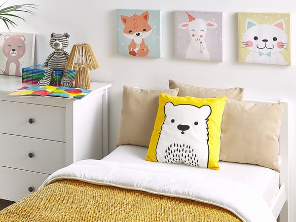 Pyntepude Gul Hvid Sort Bomuld Polyester 45x45 cm Moderne Skandinavisk Design Firkantet Pyntepuder Puder Pudebetræk Stue Indretning Legetøj