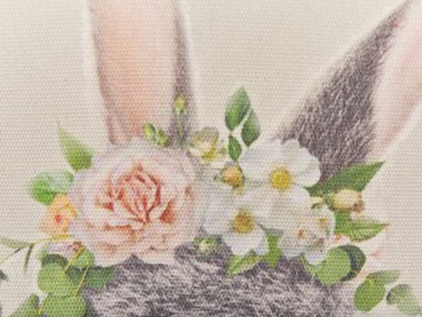 Koristetyyny ruskeanharmaa puuvilla kangas 45 x 45 cm neliö pupukuvio 2 kpl setti