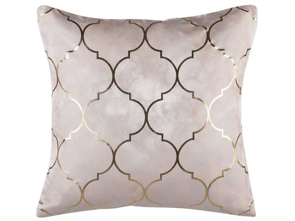 Koristetyyny vaaleanpunainen 45 x 45 cm kangas polyesteritäyte 2 kpl trellis-kuvio irrotettava päällinen