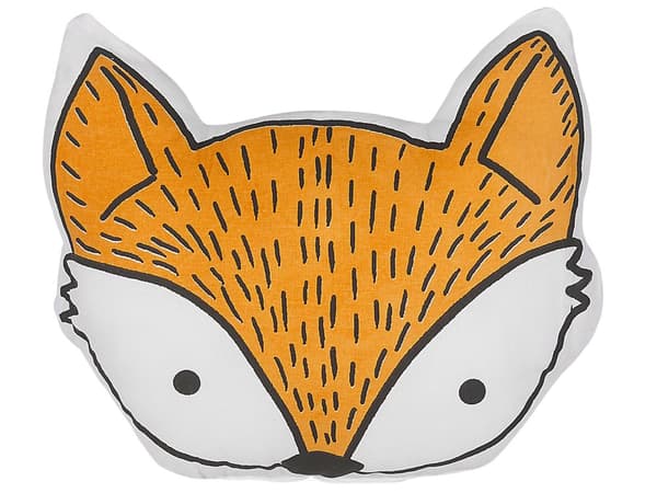 Koristetyyny oranssi puuvilla päällinen 50 x 40 cm 2 kpl setti kettu kuva lastenhuoneeseen