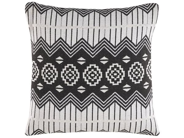 Koristetyyny mustavalkoinen puuvilla 45 x 45 cm irrotettava päällinen 2 kpl