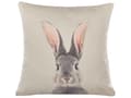 Miniatyrbillede 4 af 7: Pyntepuder Grå Beige Polyester Bomuld 45 x 45 cm Små Flotte Firkantede Sofapuder med Kanin Tryk til Stue Sofa Tilbehør Soveværelse Påske Dekor