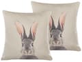 Miniatyrbillede 1 af 7: Pyntepuder Grå Beige Polyester Bomuld 45 x 45 cm Små Flotte Firkantede Sofapuder med Kanin Tryk til Stue Sofa Tilbehør Soveværelse Påske Dekor