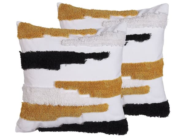 Pyntepuder Multifarvet Polyester Sæt 45 x 45 cm Flotte Små Firkantede Teksturerede Sofapuder til Stue Soveværelse Puder til Seng Tilbehør