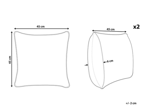Pyntepuder Flerfarvet Sæt 45 x 45 cm Dekorative Små Firkantede Sofapuder i Bølge Mønster Stue Tilbehør Puder til Sengen Design Soveværelse