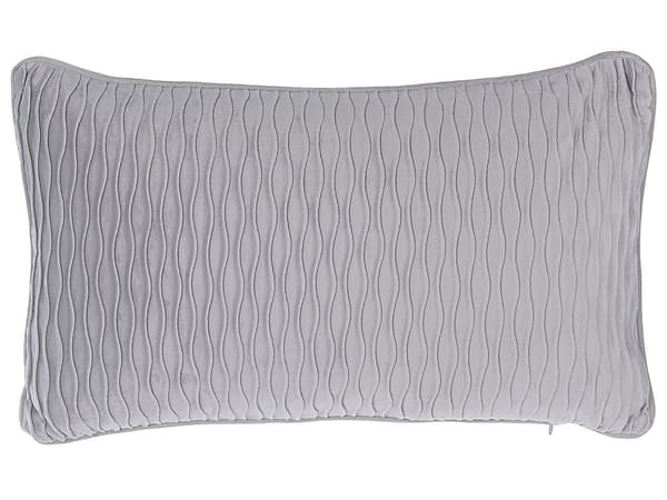 Pyntepuder Grå Polyester Sæt 45 x 45 cm Flotte Små Aflange Sofapuder til Stue Quiltet Mønster Puder til Seng Moderne Tilbehør Soveværelse
