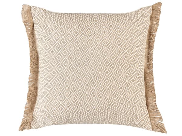 Sæt med 2 Dekorative Puder Beige Geometrisk Mønster 45 x 45 cm Moderne Boho Stil Indretningstilbehør