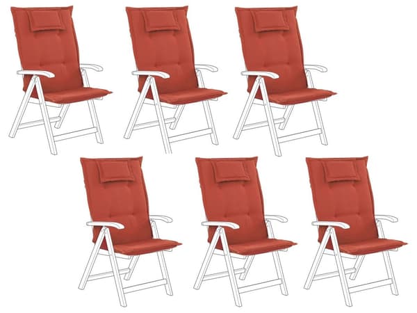 Solsengs hyndesæt i rød polyester og skum fyld 188x59x5 cm Moderne rektangulær UV bestandigt design med nem pleje og vask