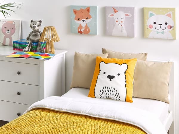 Pyntepuder 2 stk Sæt Orange Hvid Sort Bomuld Polyester 45x45 cm Moderne Skandinavisk Design Firkantet Puder Pudebetræk Stue Indretning Legetøj