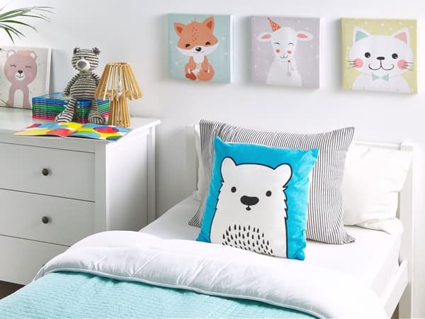 Pyntepuder 2 stk Sæt Blå Hvid Sort Bomuld Polyester 45x45 cm Moderne Skandinavisk Design Firkantet Puder Pudebetræk Stue Indretning Legetøj
