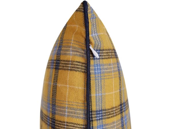 Pyntepuder Gul Flerfarvet Polyester Sæt 45 x 45 cm Små Firkantede Ternede Puder til Sofa og Sengen i Moderne Retro Soveværelse Stue Dekor