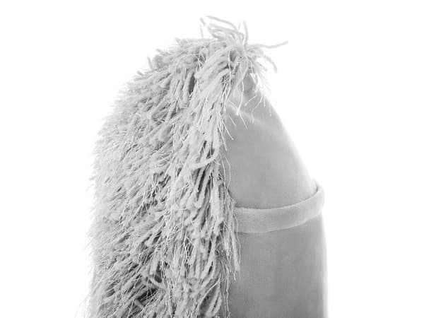 Sæt med 2 Pyntepuder Grå Polyester Stof 45 x 45 cm Fluffet og Pels Lignende Overflade med Aftagelige Betræk