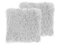 Miniatyrbillede 1 af 8: Sæt med 2 Pyntepuder Grå Polyester Stof 45 x 45 cm Fluffet og Pels Lignende Overflade med Aftagelige Betræk