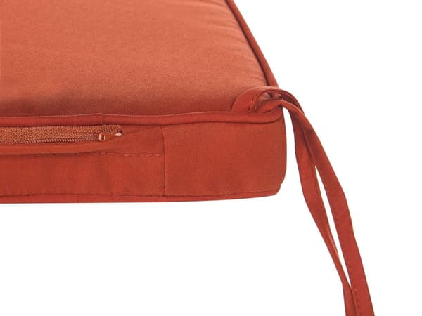 Pehmuste puutarhapenkille tummanpunainen 108 x 45 cm polyesteri suorakulmio vetoketjullinen nauhat moderni
