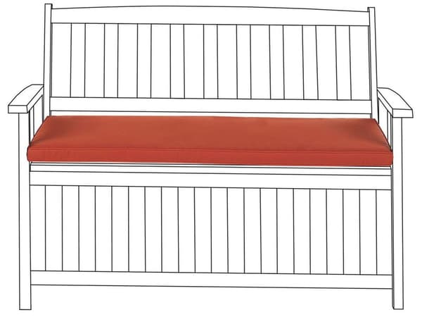 Pehmuste puutarhapenkille tummanpunainen 108 x 45 cm polyesteri suorakulmio vetoketjullinen nauhat moderni