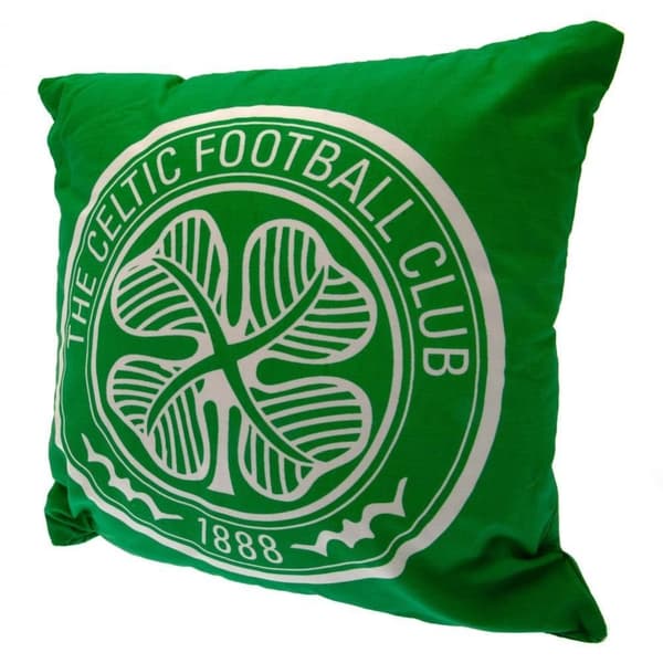 Celtic FC Crest Filled Cushion Green/White One Size