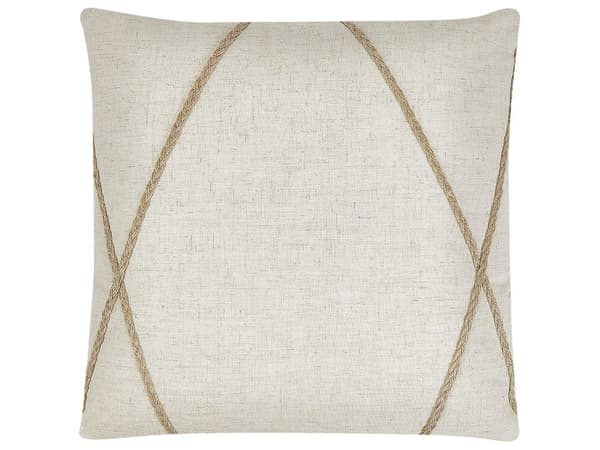 Koristetyyny beige polyesteri 45 x 45 cm irrotettavalla päällisellä 2 kpl