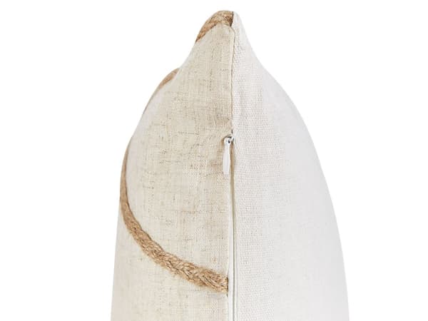 Koristetyyny beige polyesteri 45 x 45 cm irrotettavalla päällisellä 2 kpl