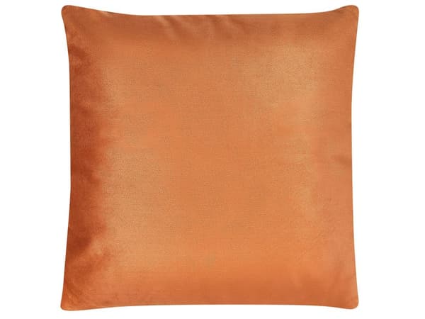 Koristetyyny oranssi samettinen 45 x 45 cm irrotettavalla päällisellä 2 kpl
