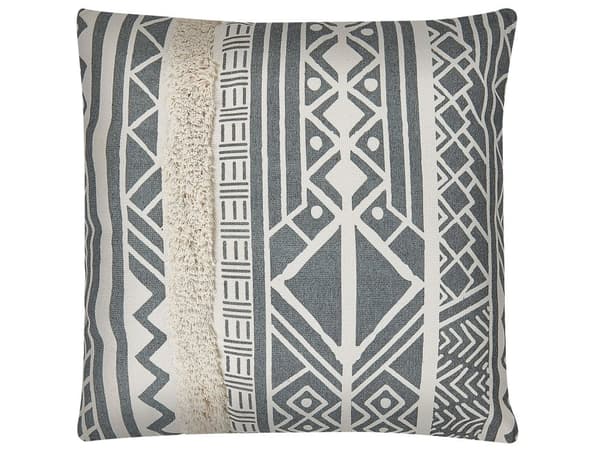 Moderne Pyntepuder Grå beige Polyester Bomuld Sæt 45 x 45 cm Boho Aftagelige Geometrisk Betræk Mønster Frynser Stue Soveværelse Nem Pleje