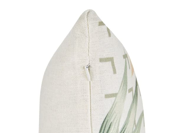 Pyntepuder Grøn Beige Polyester Bomuld Sæt 45 x 45 cm Små Firkantede Sofapuder til Stue Seng Bladmønster Moderne Soveværelse Indretning