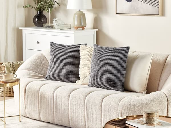 Moderne Pyntepuder Grå Velour med Polyester fyld sæt 45 x 45 cm Aftagelige Geometrisk Betræk