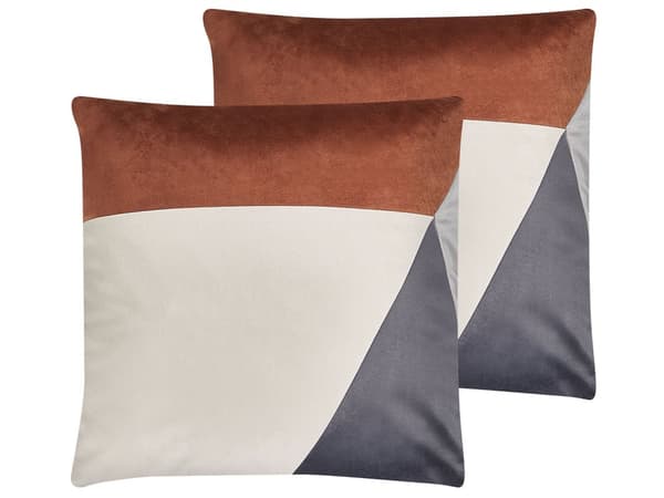 Pyntpude Brun Beige Grå Flerfarvet Velour Sæt 45 x 45 cm Små Bløde Aftageligt Lynlås Betræk Stue Sofa Dekoration Soveværelse Seng Indretning
