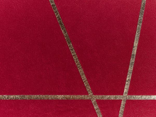 Pyntepuder Rød Guld Velour Sæt 45 x 45 cm Små Firkantede Sofapuder til Stuen Strege Mønster Pude til Seng Moderne Retro Aftagelig Betræk