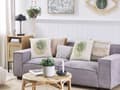 Miniatyrbillede 2 af 8: Moderne Pyntepude Grøn og Beige bomulds polyester sæt 45 x 45 cm med aftagelige Bladmønster betræk skjult Lynlåslukning Moderne Boho-stil