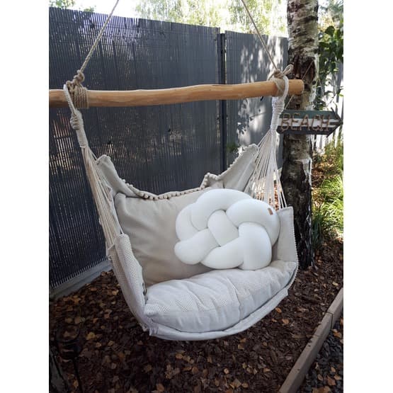 Kudde - Knutkudde - Knot Liten Fläta - Ecru