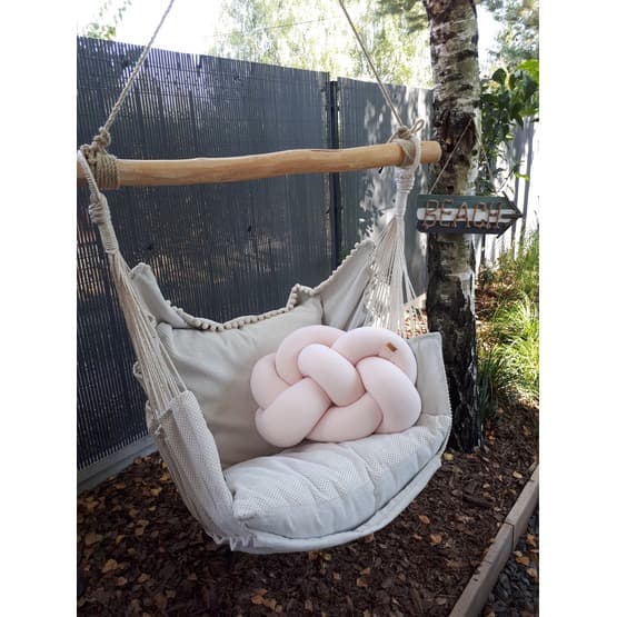 Kudde - Knutkudde - Knot Liten Fläta - Persika