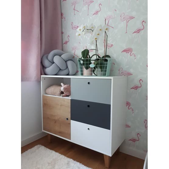 Kudde - Knutkudde - Knot Liten Fläta - Grå