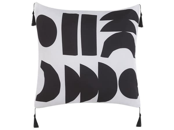 Koristetyyny 2 kpl mustavalkoinen geometrisella kuviolla 45 x 45 cm boho-tyyli