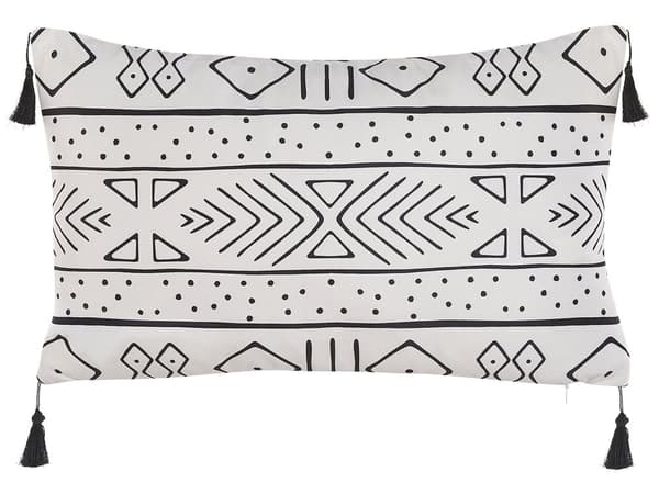 Koristetyyny 2 kpl mustavalkoinen geometrisilla kuvioilla 30 x 50 cm moderni tyyli