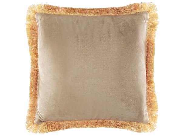 Sæt med 2 puder Beige Fløjlsbetræk 45 x 45 cm Pyntepuder Stueindretning