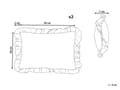 Miniatyrbillede 3 af 6: Sæt med 2 Spredepuder Lyserød Velour 30 x 50 cm med Flæser Tuftet Design Blød Stolehynde Dekoration Indretning med Nem Pleje