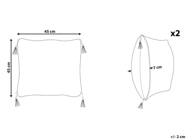 Pyntepuder Hvid Sort Polyester Sæt 45 x 45 cm Dekorative Små Firkantede Mønstrede Sofapuder med Kvaster til Stue Soveværelse Seng Indretning