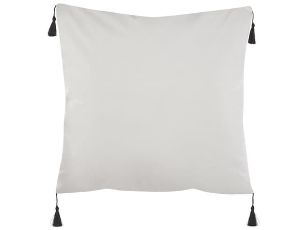 Sæt med 2 puder hvid og sort polyesterbetræk 45 x 45 cm Pyntepuder Geometrisk mønster