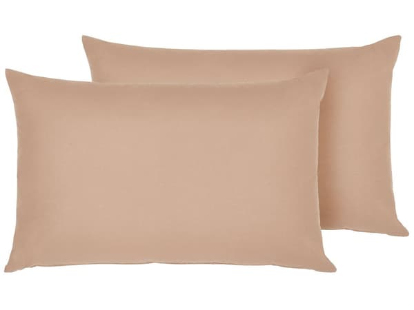 Pyntepuder Beige Polyester Sæt 2 stk 50 x 70 cm Udendørs Puder med Vandtæt Aftagelige Betræk Design Dekor Have Terrasse Tilbehør