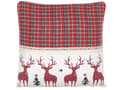 Miniatyrbillede 5 af 8: Pyntepuder Rød Hvid Polyester Bomuld Sæt 45 x 45 cm Små Firkantede Sofapuder til Stue Rensdyr Gingham Mønster Julepynt Dekor til Soveværelse